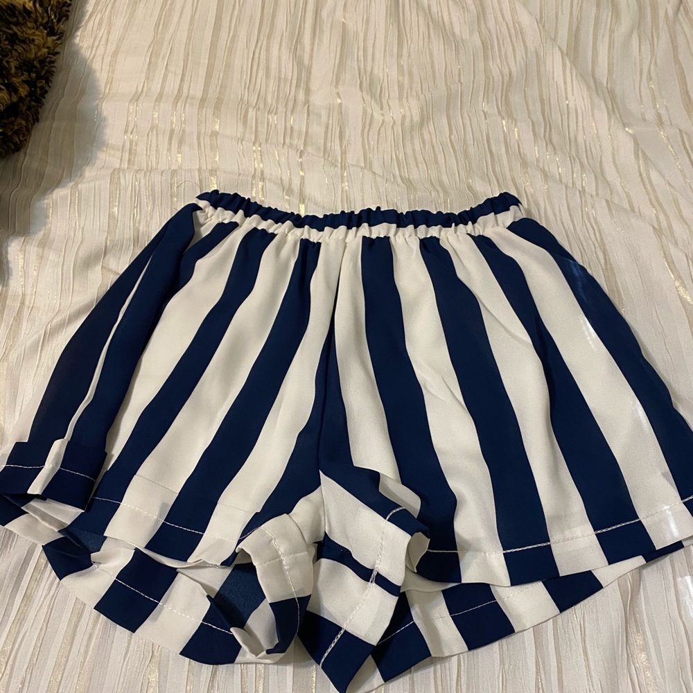 Navy and white dressy shorts